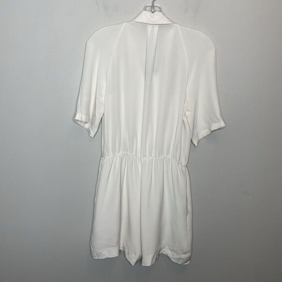 DEREK LAM Tuta Romper Women 4 Ivory Button Front NEW 100% Silk - Picture 8 of 15
